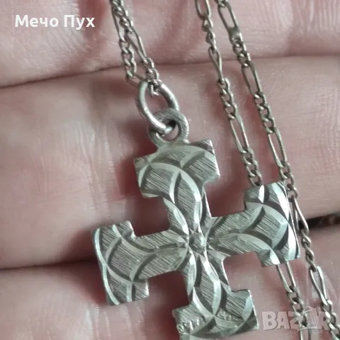 Сребърен синджир с Кръст с две лица (316), снимка 7 - Колиета, медальони, синджири - 48835487