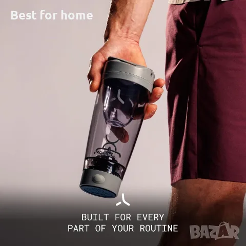 Електрическа бутилка-шейкър PROMIXX Pro (20 oz / ~600 мл), презареждаема чрез USB-C, графитено сива, снимка 3 - Други - 56243509