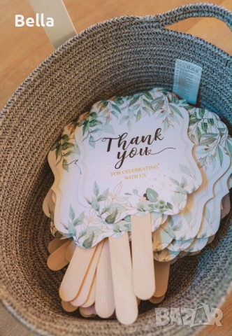 сватбена украса за маса,обувки, кутии ,ветрила, снимка 13 - Сватбени аксесоари - 53907941