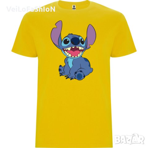 Нова детска тениска със Стич (Stitch) в жълт цвят, снимка 1 - Детски тениски и потници - 44462124