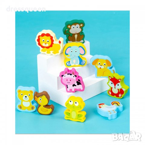 3666 Дървена игра с рибки,числа,животни и фигурки, снимка 7 - Образователни игри - 37684072