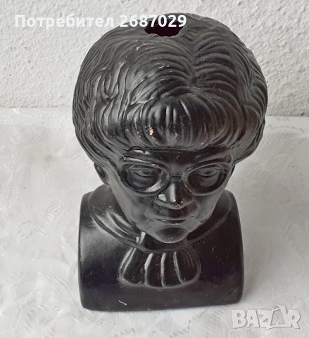 Бюст - глава жена с очила керамика, снимка 4 - Статуетки - 37586967