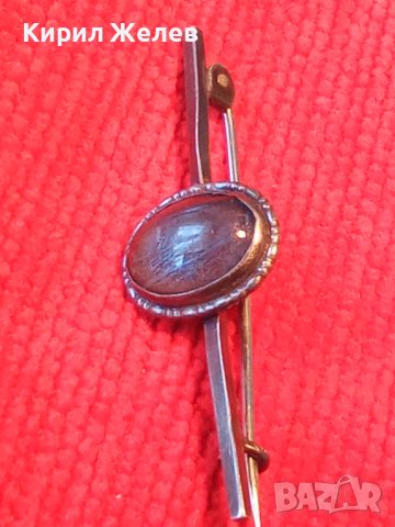 СТАРИННА СРЕБЪРНА СКЪПОЦЕННА АРТ ДЕКО БРОШКА с ШЛИФОВАН СКЪПОЦЕНЕН КРИСТАЛ МАЙСТОРСКА РАБОТА 25122, снимка 12 - Антикварни и старинни предмети - 35805632