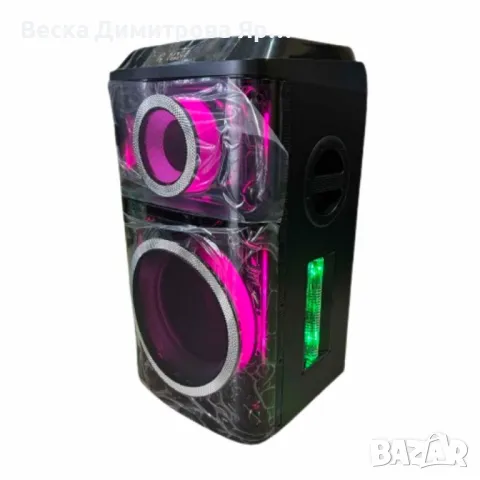 Професионална караоке тонколона Homey с два безжични микрофона, снимка 4 - Тонколони - 49760140