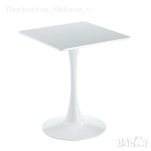 Изчистена икономична маса 60/60 в бял и черен цвят за заведение,тих кът,за коридор,балкон,за хотел