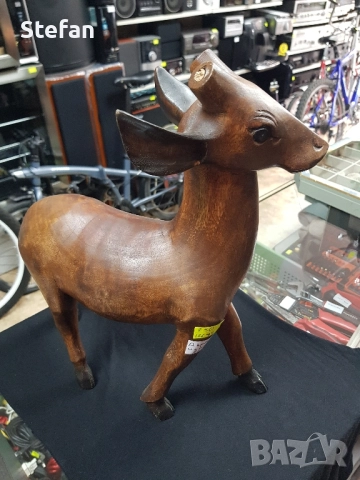 дървена изработка елен, снимка 2 - Антикварни и старинни предмети - 52626769