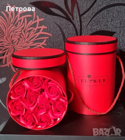 Кутия с рози/луксозна кутия със сапунени рози, снимка 5 - Подаръци за рожден ден - 42189349