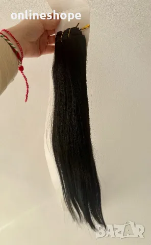 100% Естествена права коса 45см - 70 грама , 7 реда Клипс - Remy -, снимка 7 - Аксесоари за коса - 49259028