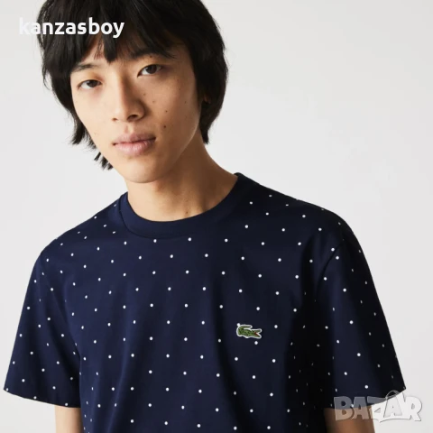 lacoste Men's Crewneck Polka Dotted Cotton - страхотна мъжка тениска КАТО НОВА S