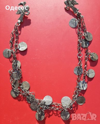 Стар възрожденски сребърен накит подбрадник, снимка 7 - Антикварни и старинни предмети - 29699956