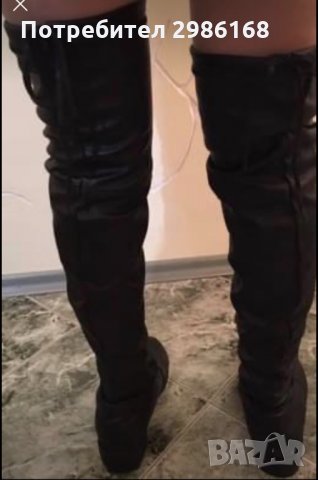 Черни ботуши-Чизми, снимка 6 - Дамски ботуши - 31879314