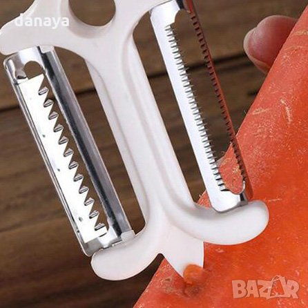 1859 Комбинирана белачка с две остриета за рязане на зеленчуци и плодове, снимка 11 - Прибори за хранене, готвене и сервиране - 30979615