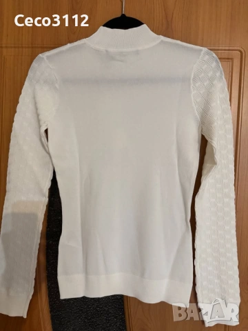 KARL LAGERFELD Нова дамска блуза с поло яка Slim fit, снимка 3 - Блузи с дълъг ръкав и пуловери - 53081911