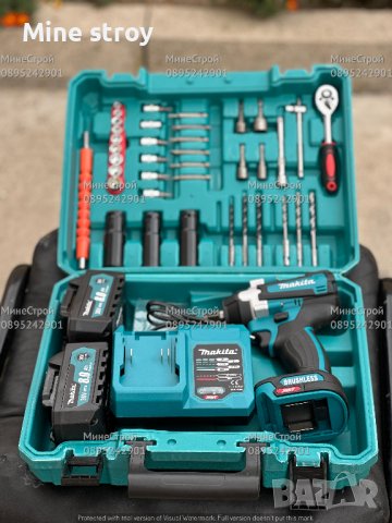 Акумулаторен БЕЗЧЕТКОВ Гайковерт Makita 36v 8ah Макита 35 части, снимка 2 - Други инструменти - 42522953