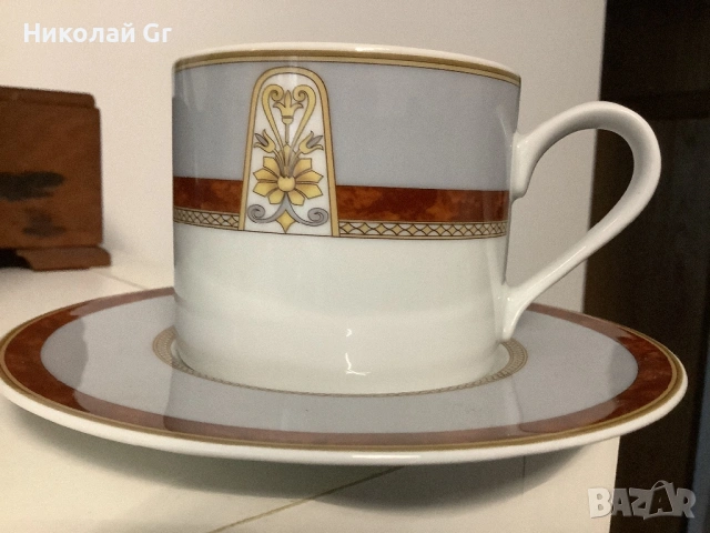 Чаша и чинийки  произведено в Германия  порцелан  Ар Нуво отличен състояние 