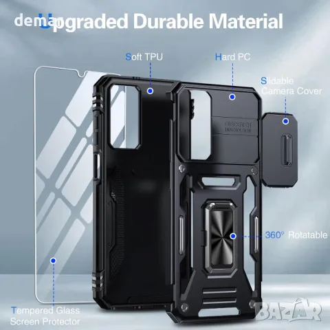 GOLDJU калъф за Samsung Galaxy A15 5G, с протектор за екрана и магнитна стойка, снимка 2 - Калъфи, кейсове - 50033082