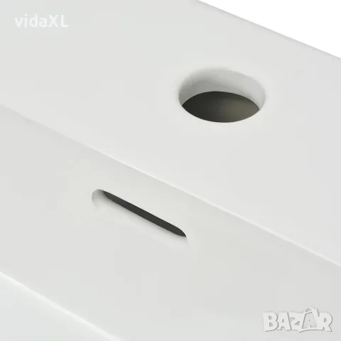 vidaXL Мивка с отвор за кран, керамична, бяла, 51,5x38,5x15 см, снимка 5 - Мивки - 56146043