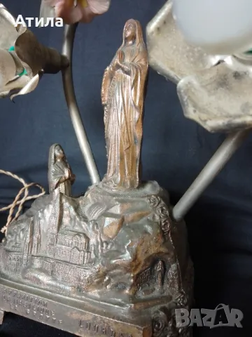 нощна лампа 24/31 см бронз, снимка 2 - Настолни лампи - 49646909