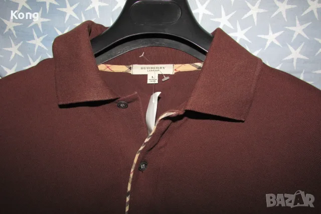 НОВА мъжка горница Burberry London Original Ралф Лоурен дълъг ръкав Ralph Lauren Cashmere Бърбъри 