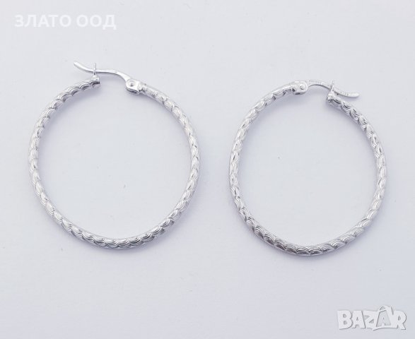 Златни обеци халки от бяло, жълто и розово -14К, снимка 2 - Обеци - 39965775