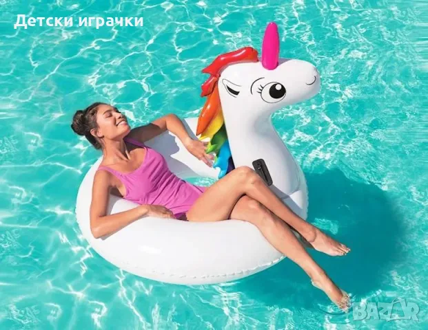 Надуваем пояс Bestway еднорог, 136 х 131 см, за басейн и плаж