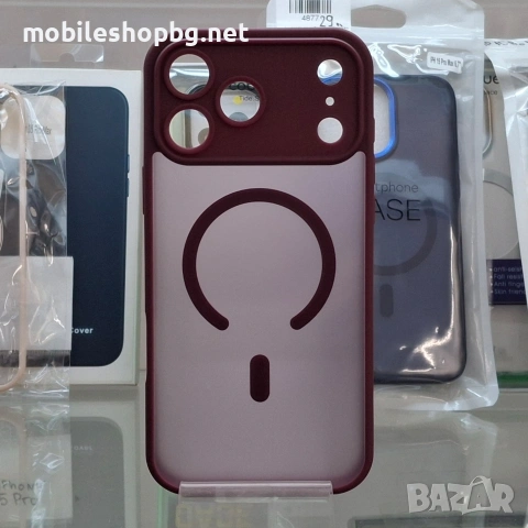 iPhone 17 Pro Max кейс MagSafe кафяв бордо тъмно син, снимка 6 - Калъфи, кейсове - 53880143