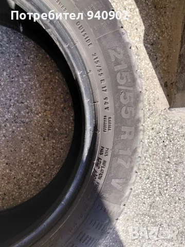 Продавам гуми Continental 215/55 R17, DOT 4618, летни.