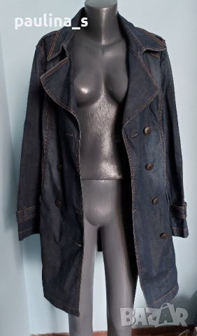 Марков дънков тренч / манто / голям размер "Esprit" , снимка 17 - Палта, манта - 44773641