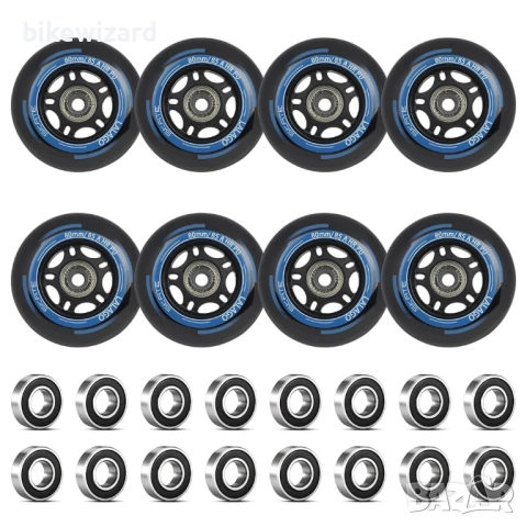 Колела за ролери ABEC-9 Лагери 88A 8 бр. За вътрешна/външна употреба – 80 мм НОВИ
