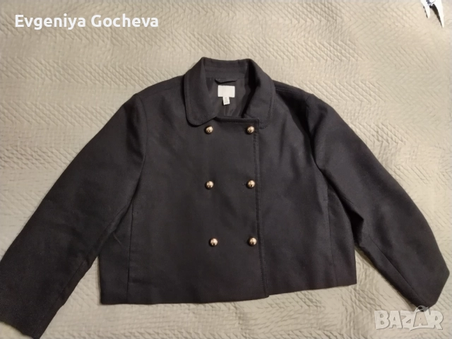 късо палто H&M XXL тъмносиньо, снимка 8 - Якета - 52030113