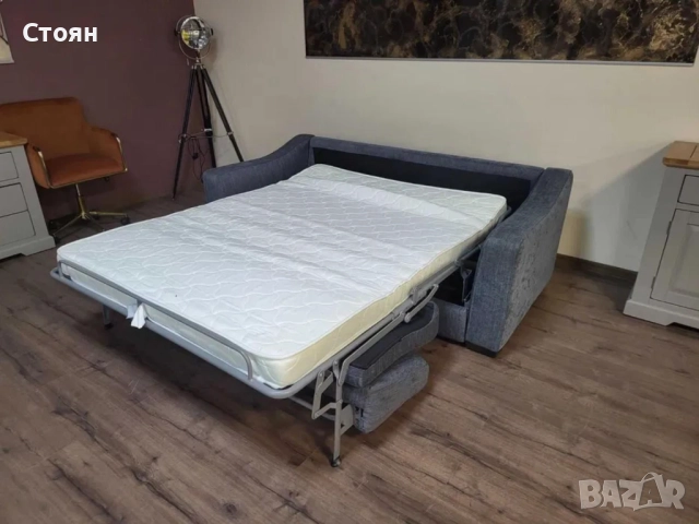 Тъмно сив диван от плат с функция сън "Myriad", снимка 12 - Дивани и мека мебел - 52010817