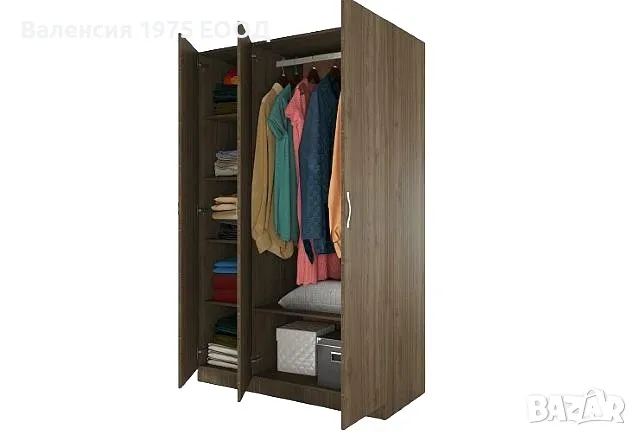 Трикрил гардероб Сити 1002 сонома, орех или комбинация бяло/ арвен, снимка 6 - Гардероби - 18790479