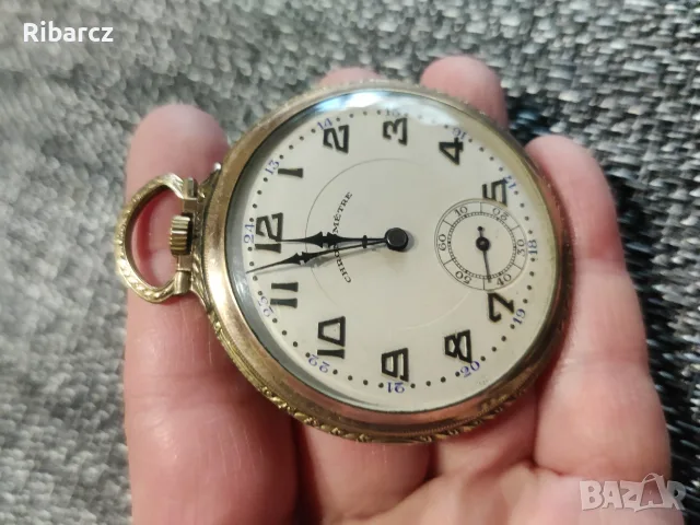 Мъжки позлатен джобен часовник Chronometre