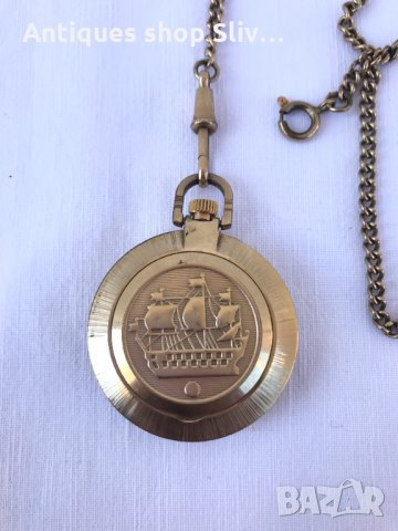 Позлатен джобен часовник Ракета с кюстек. №0784, снимка 5 - Колекции - 34135626