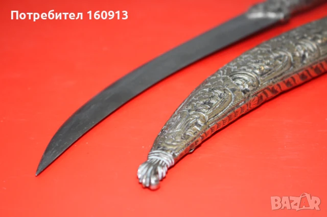 Автентичен Средиземноморски Гръцки сребърен нож кама ятаган, снимка 14 - Антикварни и старинни предмети - 51173039