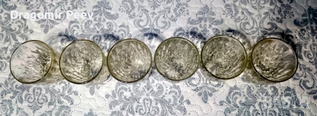 Ретро комплект 6 бр. чаши „Диамант“ – Винтидж Соц класика – НОВИ!, снимка 2 - Чаши - 54084928