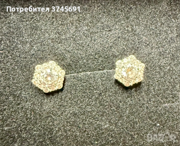 Златни обеци с диаманти 0,7к