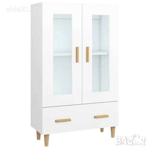 vidaXL Висок шкаф, бял, 70x31x115 см, инженерно дърво, снимка 1 - Бюфети - 56148041