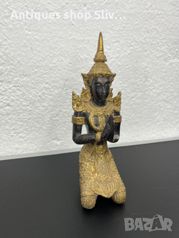 Тайландска бронзова фигура на танцьорка / Буда. №5124, снимка 1 - Колекции - 44511040