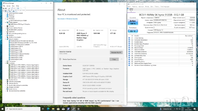 Lenovo ThinkCentre M715q Tiny Desktop AMD Ryzen 5 PRO 2400GE/512GB/8GB, снимка 6 - Работни компютри - 53356609