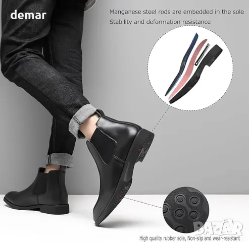 Мъжки боти SANNAX Chelsea Boot – елегантни, бизнес обувки, снимка 4 - Мъжки боти - 49808603