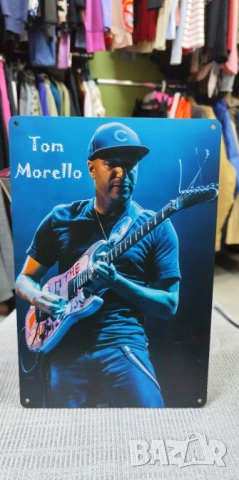 Tom Morello-табела(плакет)от дървен шперплат, снимка 2 - Китари - 54084680