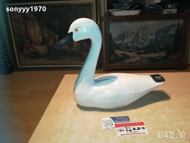 Патица от дърво бяла ръчна изработка 0311201908, снимка 3 - Колекции - 30662871