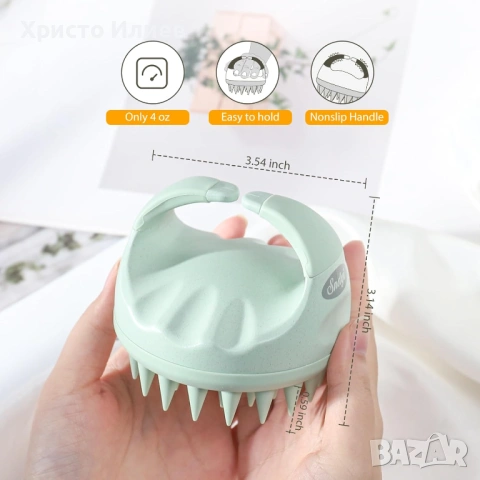 Силиконова Четка за масаж на скалп и коса 2бр комплект