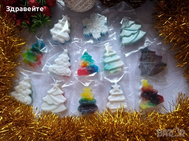 Промо!!! Красиви коледни глицеринови сапунчета, снимка 6 - Декорация за дома - 52539762
