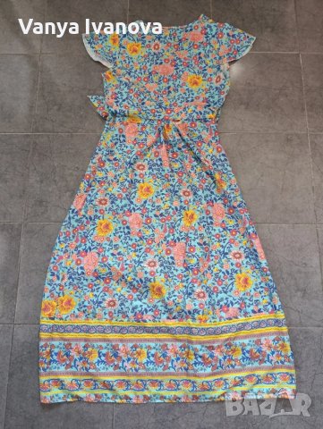 Дълга рокля на цветя, снимка 4 - Рокли - 50754711