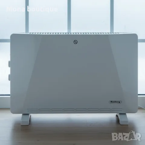 Конвекторен отоплител Rosberg – 2500W, 3 степени, защита от прегряване (бял или черен)