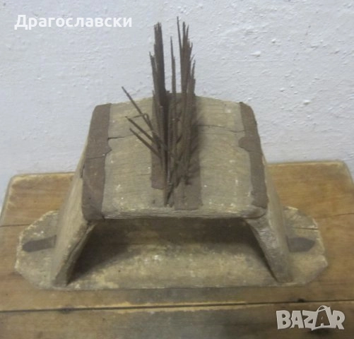 Различни: СТАР битов ДАРАК ЧЕПКАЛО за ВЪЛНА дърво метал, инструмент, мотовилка, мотовилки, битов кът, снимка 12 - Антикварни и старинни предмети - 28877157