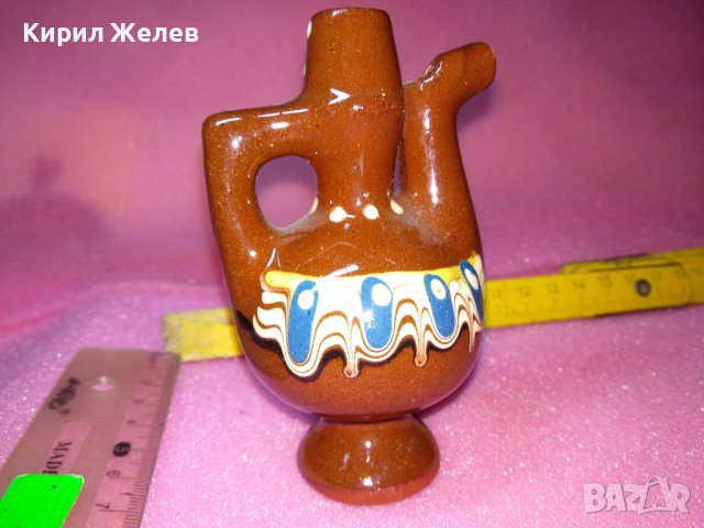 КЕРАМИЧНО БЪРДУЧЕ СВИРКА РЪЧНА МАЙСТОРСКА ИЗРАБОТКА ТРАДИЦИОНЕН ЕТНО СУВЕНИР ГЛЕДЖОСАНА ГЛИНА 42932, снимка 5 - Декорация за дома - 44297563