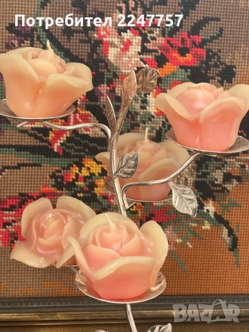Свещник с 5 рози, снимка 5 - Декорация за дома - 52837704